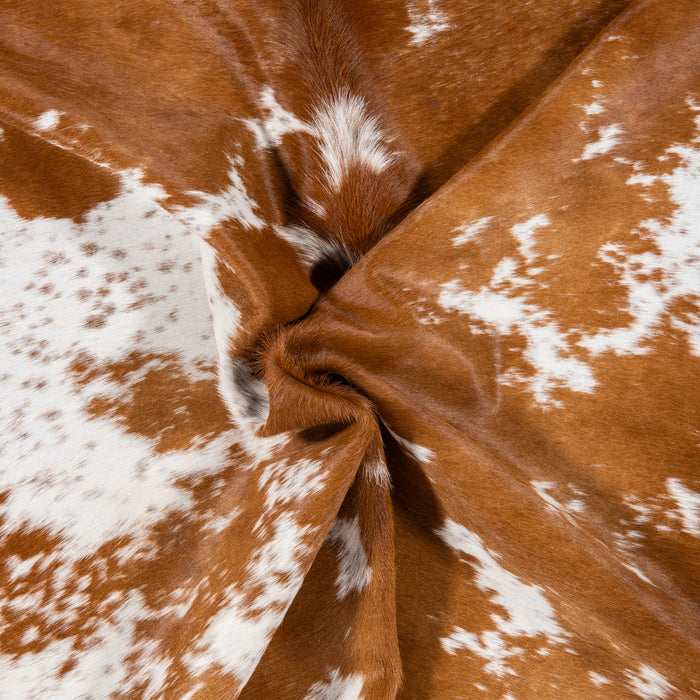 Brazilian Brown and White Cowhide Rug Size 7'7" L x 6'5" W 0612