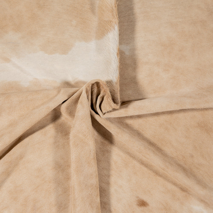 Brazilian Palomino and White Cowhide Rug Size 7'11" L x 7'1" W 0876