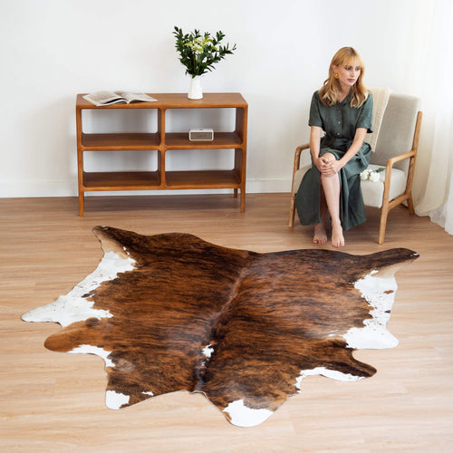 Brindle White Belly Cowhide Rug