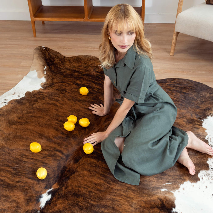 Brindle White Belly Cowhide Rug