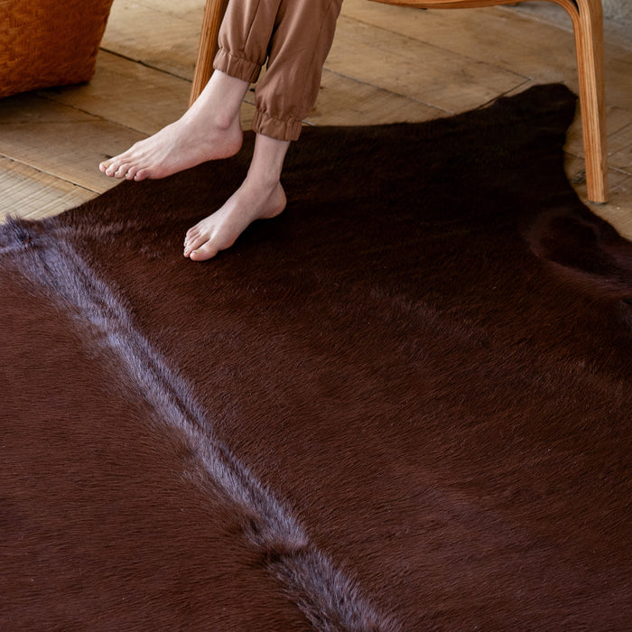 Chocolate Dyed Cowhide Rug