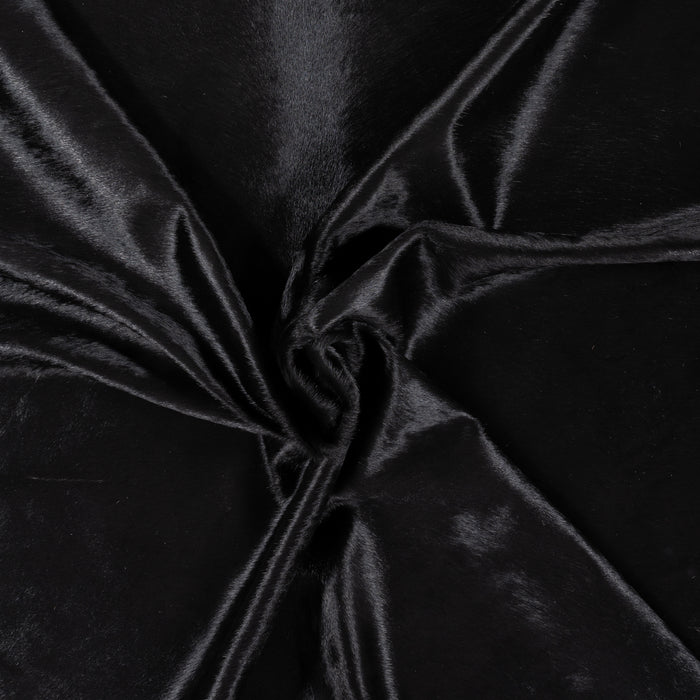 Brazilian Solid Black Cowhide Rug Size 6'8" L x 6'10" W 1501