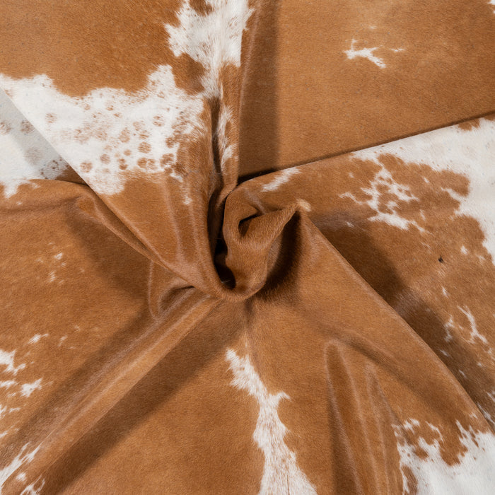 Brazilian Palomino and White Cowhide Rug Size 6'7" L x 6'0" W 1619