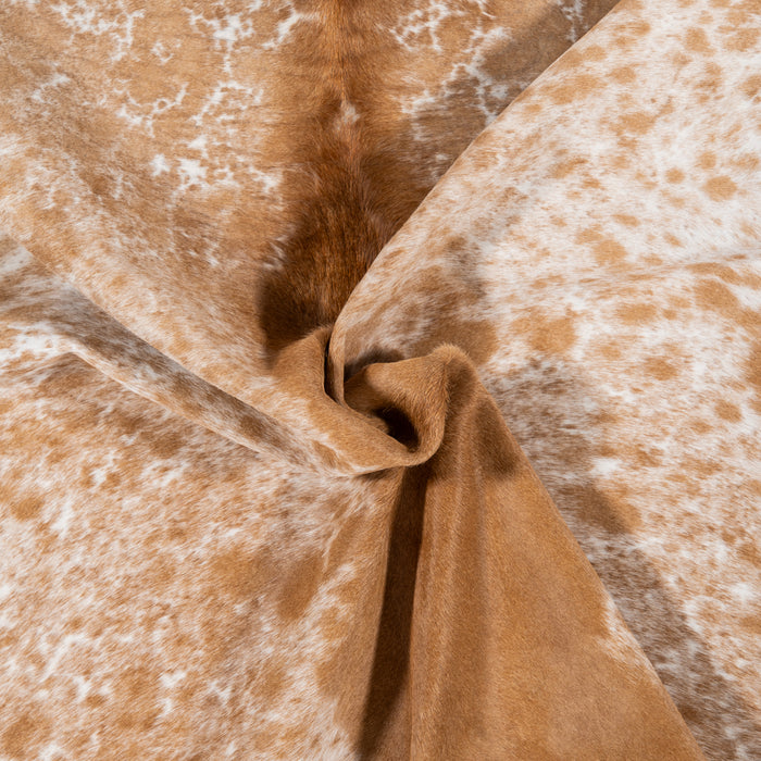 Brazilian Palomino and White Cowhide Rug Size 6'8" L x 5'3" W 1622