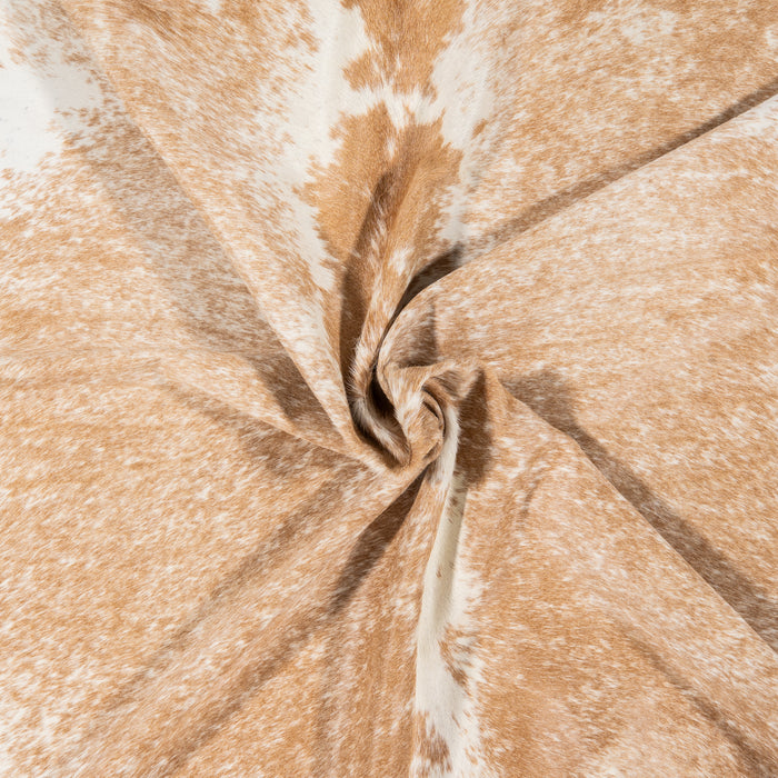 Brazilian Palomino and White Cowhide Rug Size 7'1" L x 6'4" W 1631