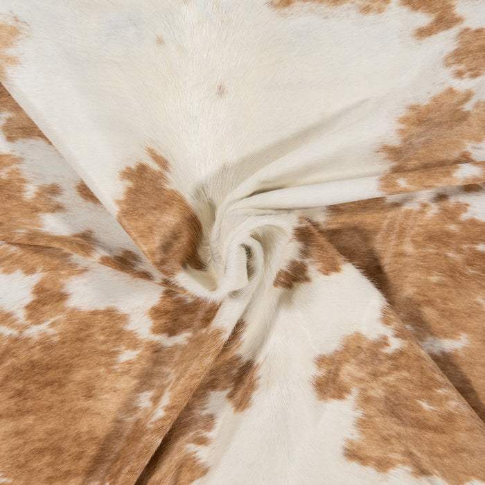 Brazilian Palomino and White Cowhide Rug Size 6'5" L x 7'5" W 1636
