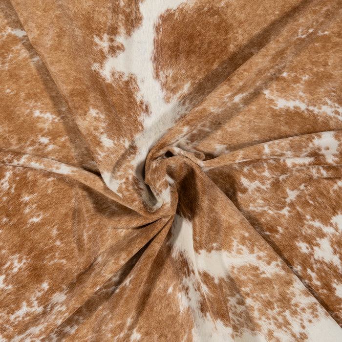 Brazilian Palomino and White Cowhide Rug Size 7'0" L x 7'0" W 1640