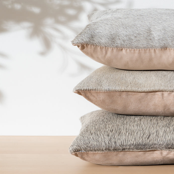 Grey Cowhide Pillow