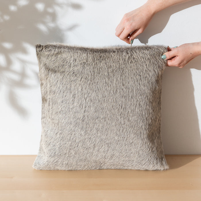 Quality - Grey Cowhide Pillow