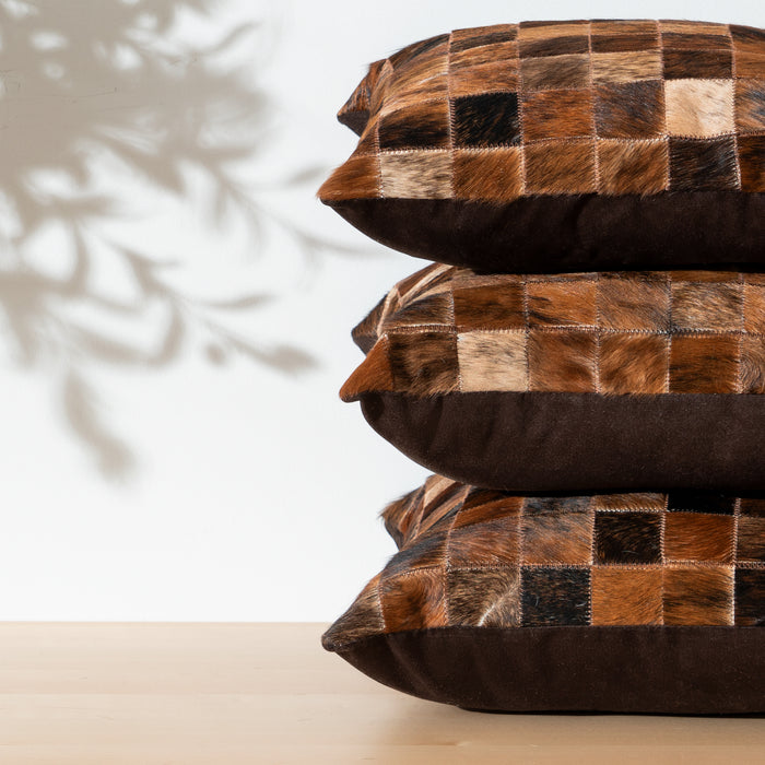 Brindle Cowhide Patchwork Pillow
