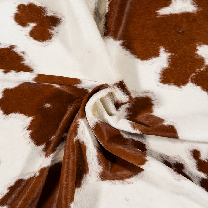 Brazilian Brown and White Cowhide Rug Size 6'5" L x 6'1" W 1707
