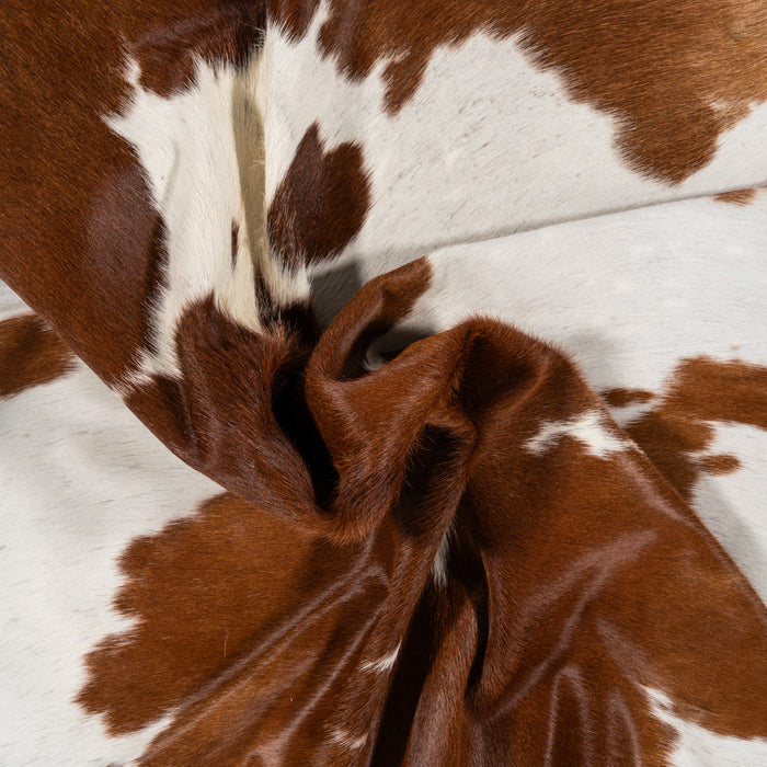 Brazilian Brown and White Cowhide Rug Size 6'8" L x 7'4" W 1708