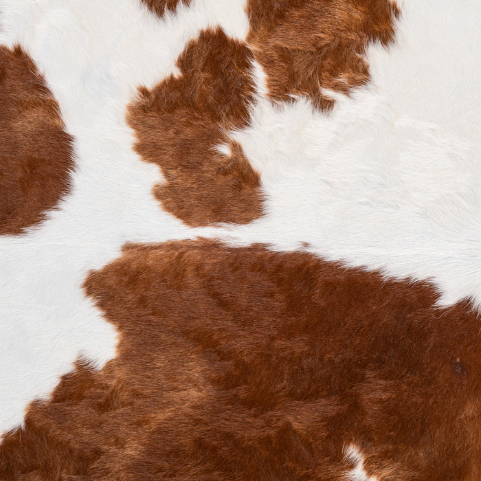 Brazilian Brown and White Cowhide Rug Size 6'8" L x 6'4" W 1711