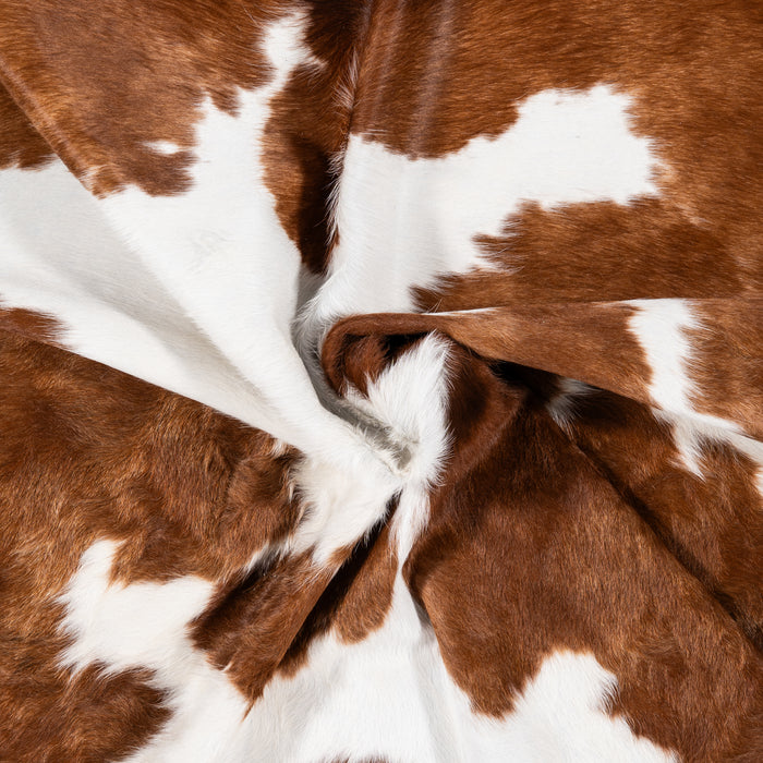 Brazilian Brown and White Cowhide Rug Size 6'8" L x 6'4" W 1711