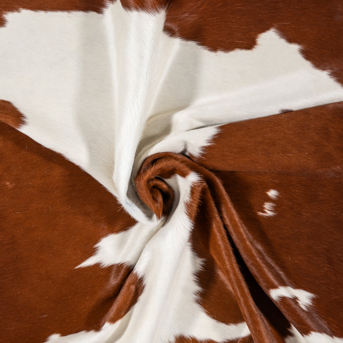 Brazilian Brown and White Cowhide Rug Size 6'4" L x 6'1" W 1715