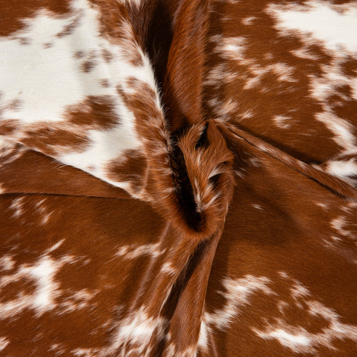 Brazilian Brown and White Cowhide Rug Size 7'3" L x 6'8" W 1719