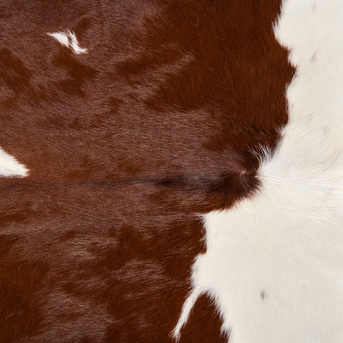 Brazilian Brown and White Cowhide Rug Size 6'8" L x 6'7" W 1721