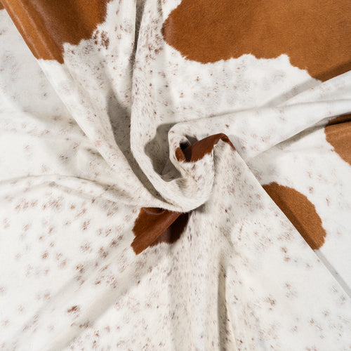 Brazilian Brown and White Cowhide Rug Size 7'6" L x 6'10" W 1728