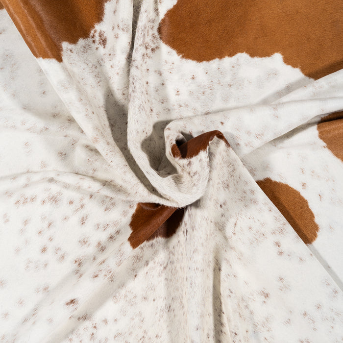 Brazilian Brown and White Cowhide Rug Size 7'6" L x 6'10" W 1728