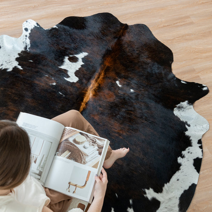 Dark Tricolor Cowhide Rug