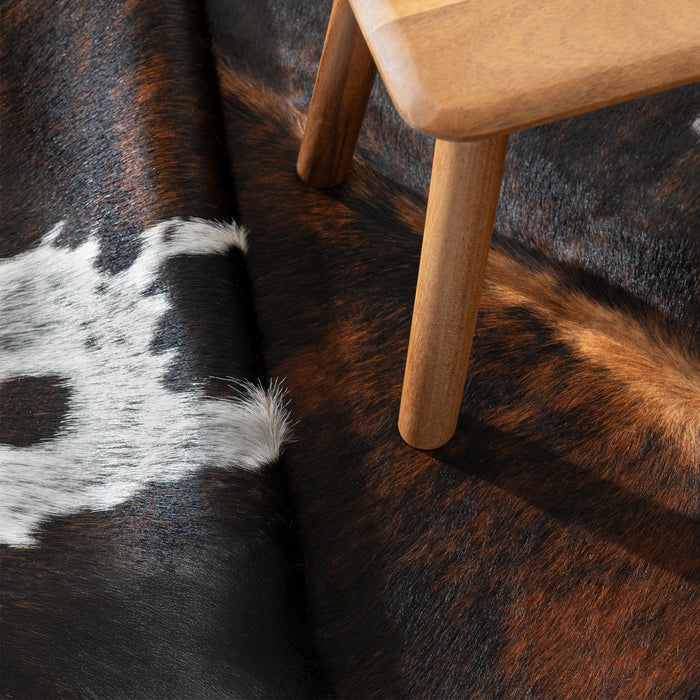 Dark Tricolor Cowhide Rug