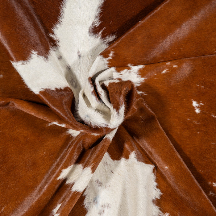 Brazilian Brown and White Cowhide Rug Size 6'6" L x 6'5" W 1829