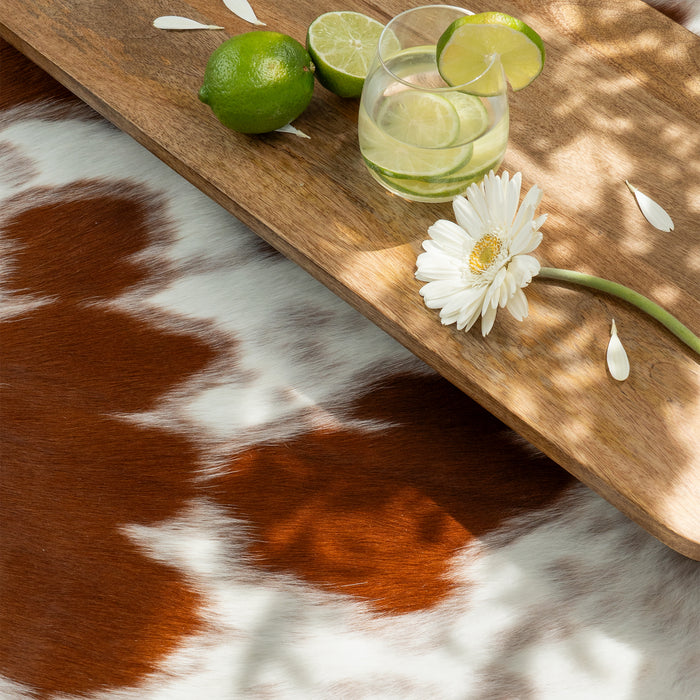 Brown and White Cowhide Rug