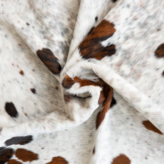 White Tricolor Cowhide Rug