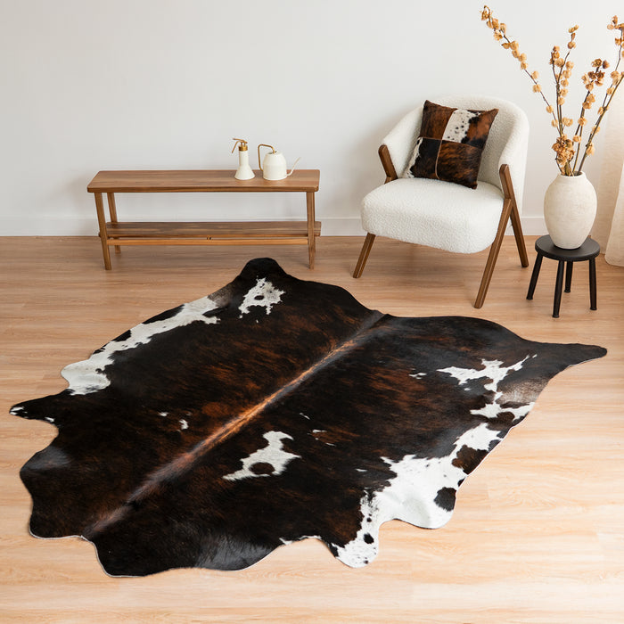 Dark Tricolor Cowhide Rug