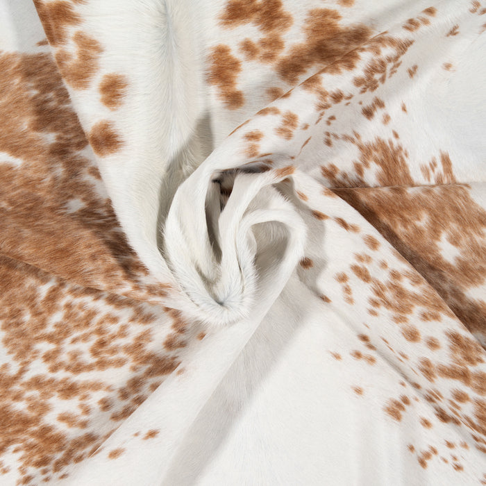 Brazilian Palomino and White Cowhide Rug Size 6'10" L x 6'4" W 2086