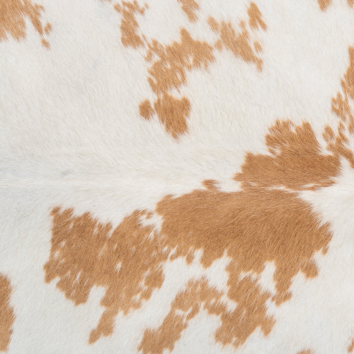 Brazilian Palomino and White Cowhide Rug Size 7'1" L x 6'10" W 2089