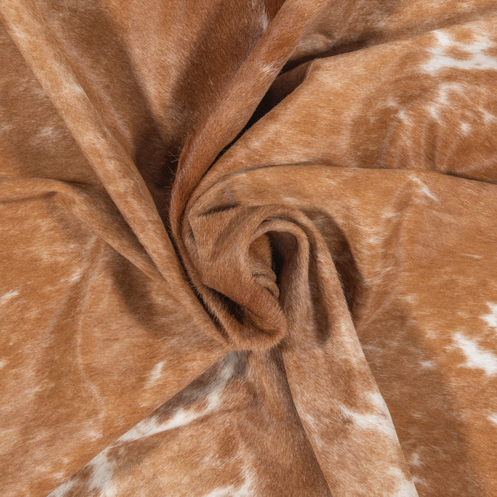 Brazilian Palomino and White Cowhide Rug Size 7'2" L x 6'11" W 2093