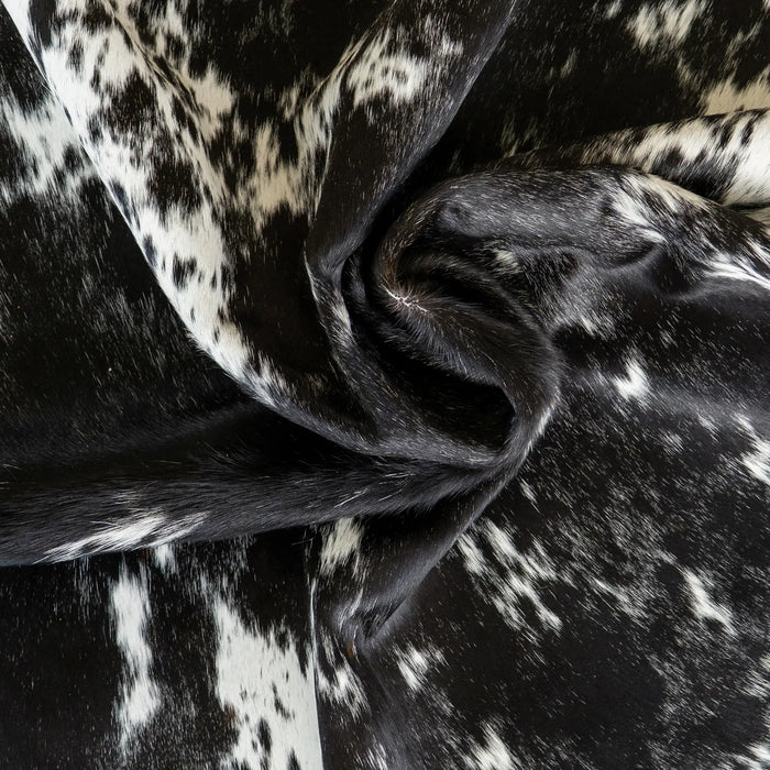 Black Salt And Pepper Cowhide Rug , Natural Suede Leather | eCowhides