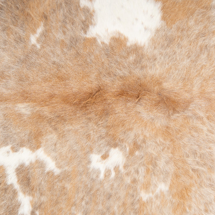 Brazilian Palomino and White Cowhide Rug Size 6'10" L x 6'1" W 2347