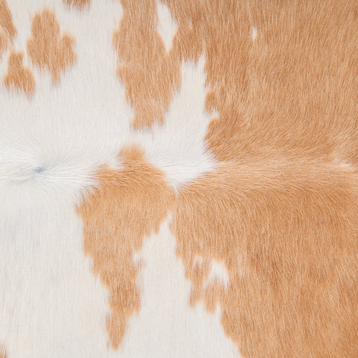 Brazilian Palomino and White Cowhide Rug Size 7'2" L x 6'7" W 2358