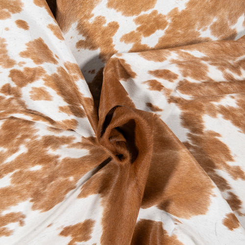 Brazilian Palomino and White Cowhide Rug Size 7'0" L x 7'1" W 2361