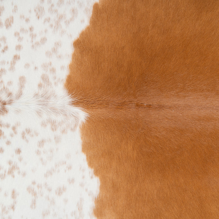 Brazilian Palomino and White Cowhide Rug Size 7'4" L x 7'2" W 2364