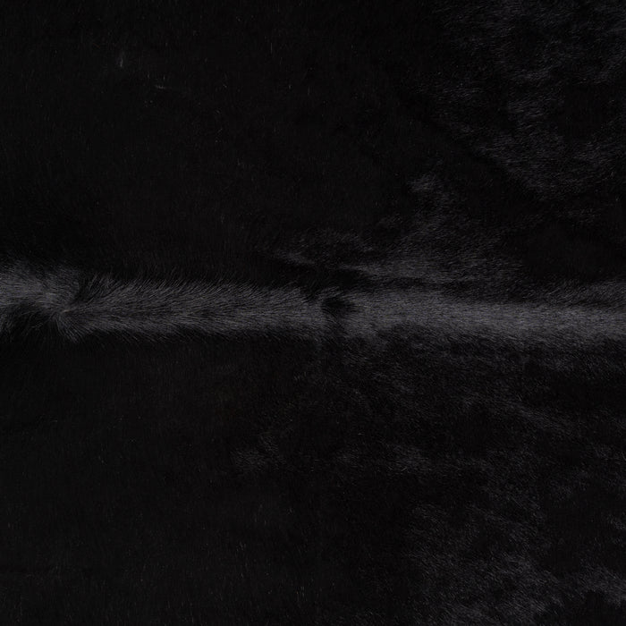 Brazilian Solid Black Cowhide Rug Size 7'3" L x 6'11" W 2370