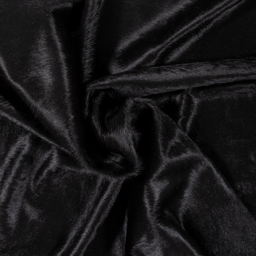 Brazilian Solid Black Cowhide Rug Size 7'3" L x 6'11" W 2370