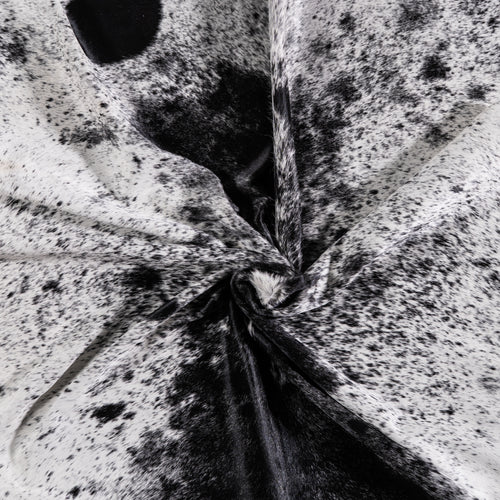 Brazilian Black Salt and Pepper Cowhide Rug Size 8'1" L x 7'2" W 3213