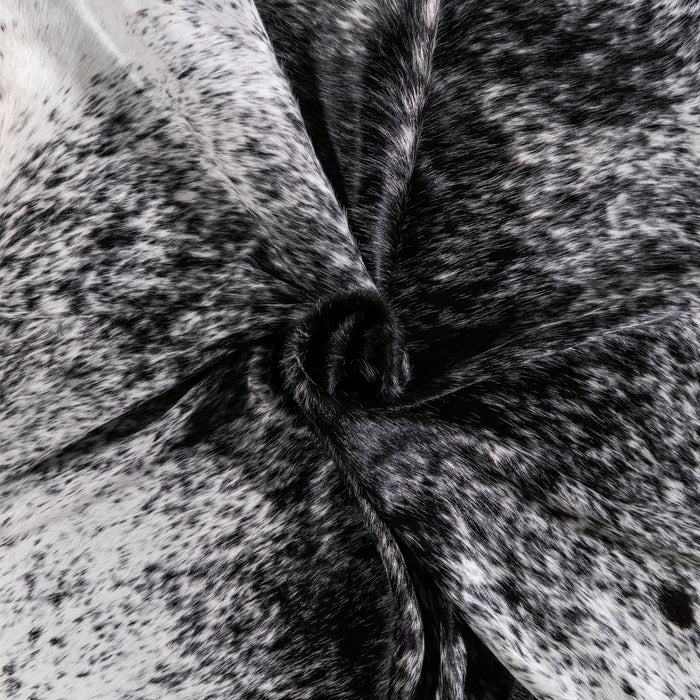 Brazilian Black Salt and Pepper Cowhide Rug Size 7'8" L x 7'4" W 3216