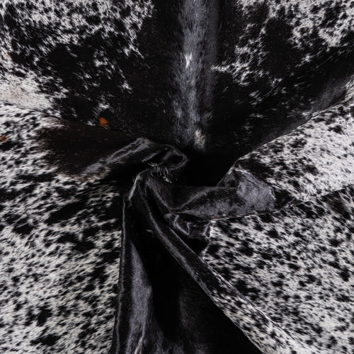 Brazilian Black Salt and Pepper Cowhide Rug Size 7'0" L x 5'11" W 3277