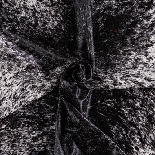 Brazilian Black Salt and Pepper Cowhide Rug Size 7'5" L x 5'9" W 3279