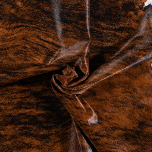 Brazilian Brindle White Belly and Backbone Cowhide Rug Size 6'10" L x 6'4" W 3328