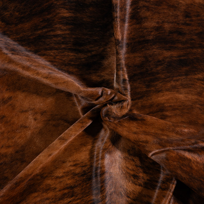 Brazilian Brindle White Belly Cowhide Rug Size 7'11" L x 6'8" W 3341