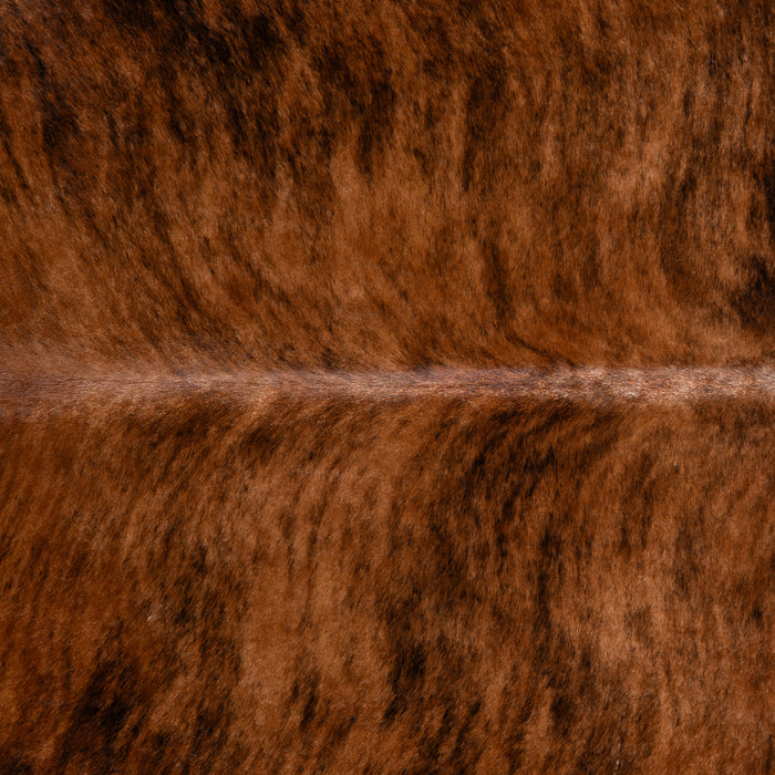 Brazilian Brindle White Belly Cowhide Rug Size 7'3" L x 6'9" W 3345