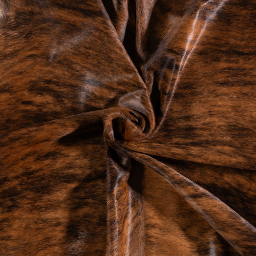 Brazilian Brindle White Belly Cowhide Rug Size 7'8" L x 7'2" W 3349