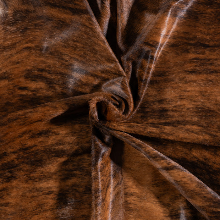 Brazilian Brindle White Belly Cowhide Rug Size 7'8" L x 7'2" W 3349