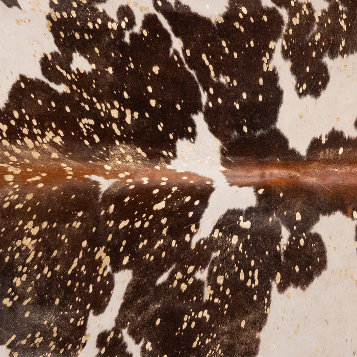 Brazilian Gold Metallic Cowhide Rug Size 6'5" L x 6'5" W 8954