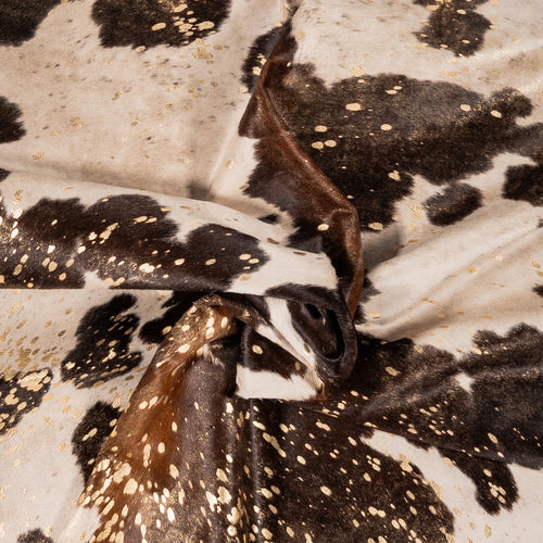 Brazilian Gold Metallic Cowhide Rug Size 6'5" L x 6'5" W 8954